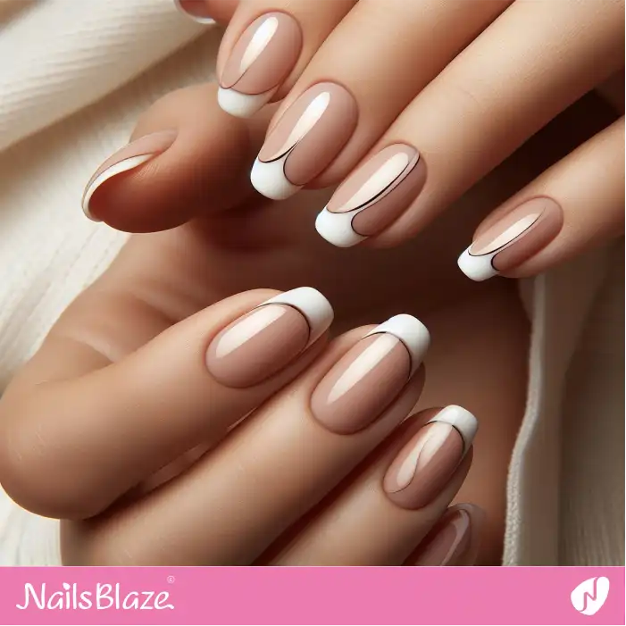 Glossy French Office Nails | Professional Nails - NB1711